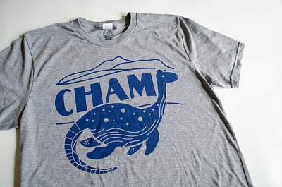 Champ Lake Champlain T-Shirt champ illustration lake monster new england screenprint shirt shirt design vermont