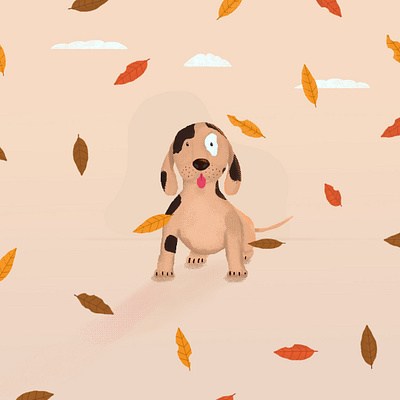 Autumn Dog 2d autumn design dog illustration photoshop