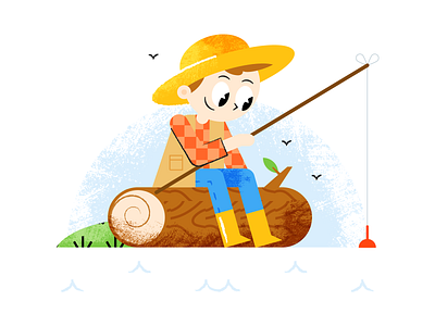 Autumn fishing adobeillustrator art artwork colored design dribbble flat design illustration texture vector