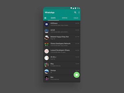 Whatsapp dark mode africa app dark mode design mobile app ui uidesign whatsapp