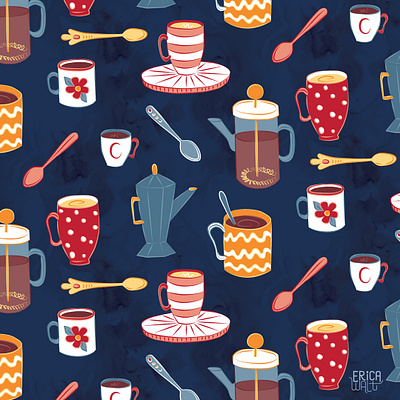 Morning Brew illustration pattern design vector