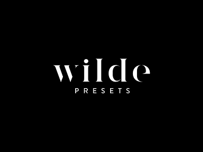 Wilde Presets branding custom logo desktop presets editorial editorial presets fashion fashion presets lightroom preset lightroom presets logo logodesign logotype luxury brand luxury logo mobile presets modern photography preset typography ux