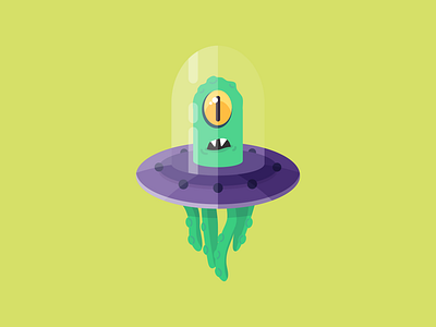 Flat Vector UFO 2d 2d art alien art character flat flat art flat icon game game art game assets icon monster rocket space spaceship ufo unity vector vectorart