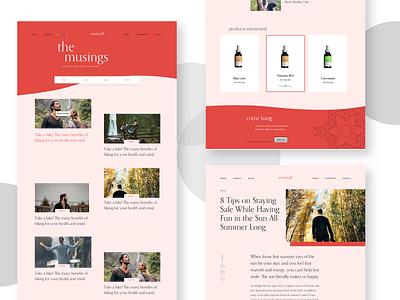 Health & Wellness Blog Pages article blog design interface post posts ui