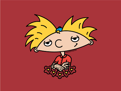 Hey Football Head fan art hey arnold illustration vector