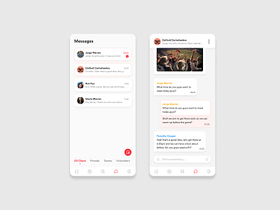 PlaySport | Messaging app chat design messaging ui user interface