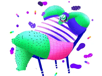 Chillin in the green chill doodle happy illustration procreate