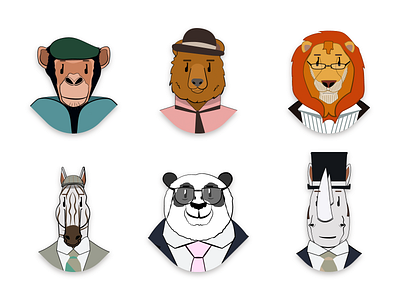 Animal Avatars animal avatar icon illustration vector