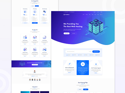 Domain & Hosting Website Design domain hosting hosting template minimal ui ux vector webdesign website