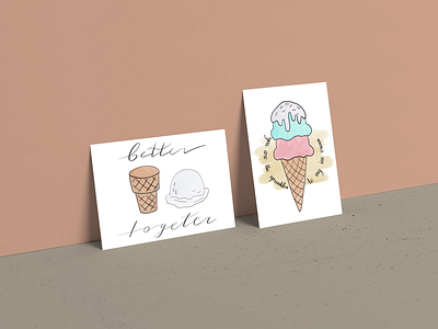 Better together art beautiful calligraphy colorful cone cool design ice cream ipad lettering mockup motivation pastel postcard procreate quote stationery sticker watercolor watercolour