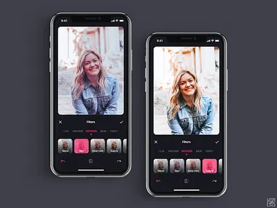 Photo Editing App - Apply Filters dailyui design filters app flat image editing image editor madewithadobexd minimal photo app photo editing app photo editor photo editor app ui photoshop ui uiux ux ux design