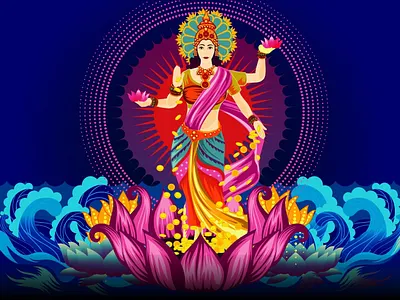 Goddess Laxmi Art Design adobexd characterdesign photoshop art