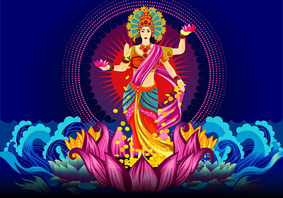 Goddess Laxmi Art Design adobexd characterdesign photoshop art