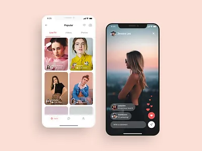 Social Media App Live TV UI Design app ui app ui design app ui kit chat app instagram instagram stories instagram story live chat mobile app ui design mobile app ui ux design social app social media app ui ux ui design ui kit ui kits 图标 应用 应用界面 设计