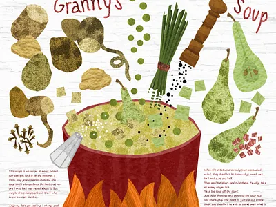 How to make Granny's Potato-Pear-Soup cooking food illustration illustration art illustration design illustrations pears potatoes recipe soup