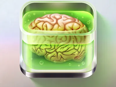 Brain in Jar brain gamedsgn halloween icon icon design iconaday ios icon jar lab monster realistic skeuomorph zombie