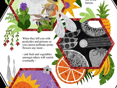 To Bee or Not to Bee bee bees climate change environment environmental design food honey illustration illustration art illustration design illustrations pollinating