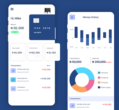 Finance adobe xd bank app design finance finance app fintech mobile ui uiux