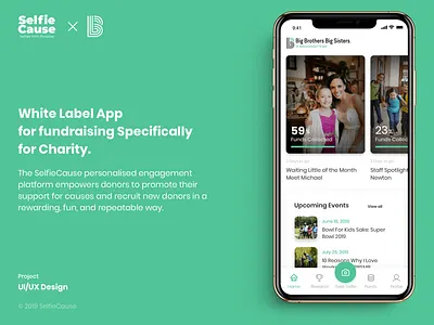 Fundraising for Charity cause charity events fund ios profile reward selfie