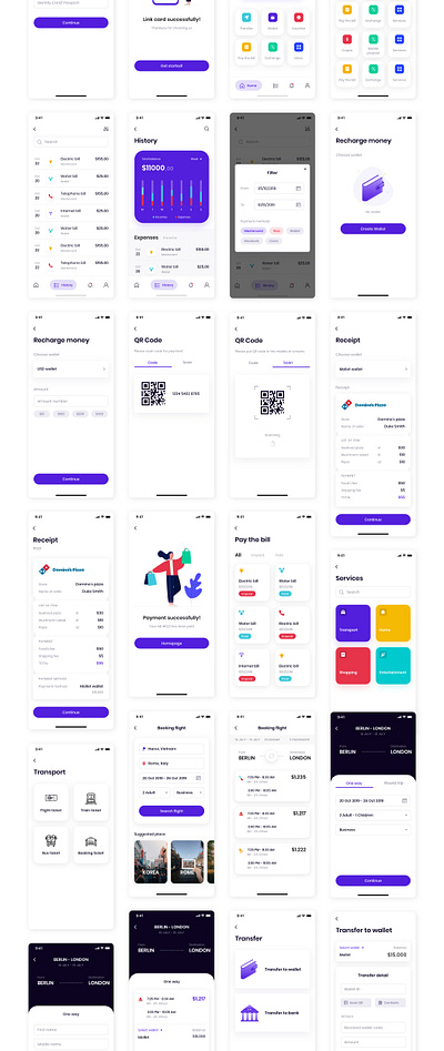 MOLLET - Wallet app UI Kit bank bank app bank card banking banking app booking app clean ui darkmode design finance finance app illustration lightmode mobile app ui design ui kit ui ux user interface wallet wallet app