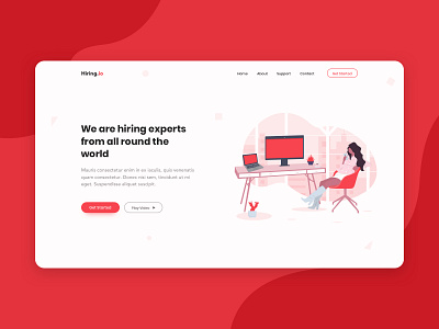 Recruitment Agency Header Shot agency clean header hire illustration responsive ui ux web design white