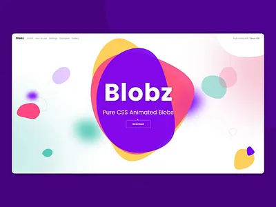 Blobz has landed! animation blob blobs blobz bootstrap css flat free tool html interaction landing minimal pure css svg torus kit ui vector