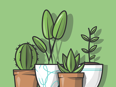 Squad goals aloe vera cactus dribbble flat flower green greens grow icon illustration plant planting plants pollen pot shot squad stroke team vector