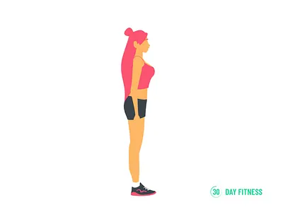 Fitness Girl 2d 30daychallenge 30dayfitness after effects animation app character fitness gif girl girl character girl illustration illustration inspiration loop motion graphics rig squat ui