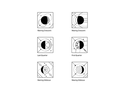 Lunar Phase illustration lunar monochrome moon