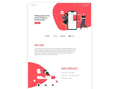 Digital Agency agency design digital illustration inspiration landingpage partners red search uidesign uxdesign uxui weare web website