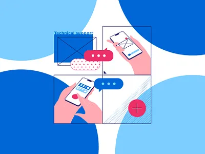 Technical support flat illustration mobile app vector web illustration