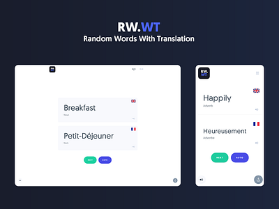 RW.WT - Random Words With Translation Update mobile translator ui ux web web design website