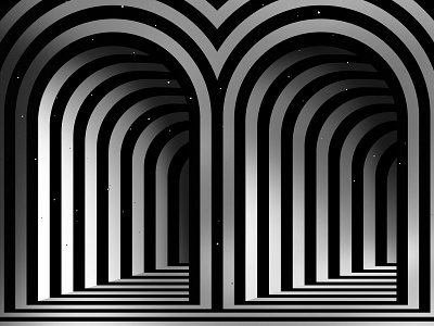 Two ways abstract architecture abstraction architectural black and white graphic design illustration kinetic op art optical illusion shadow striped visual effect