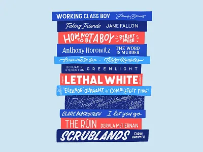 Reading List design illustration lettering typography