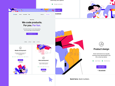 Landing page (2.0) code estimate illustration landing landingpage typography ux