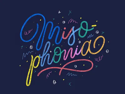 Misophonia design illustration lettering typography