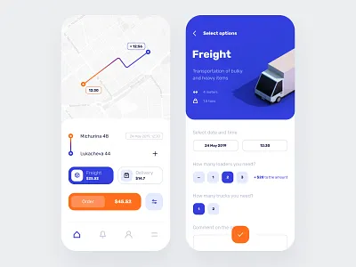 Cargo Transportation App Design app cargo freight interface ios mobile transportation ui ux