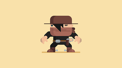 Gunslinger cowboy flat design gunslinger illustration