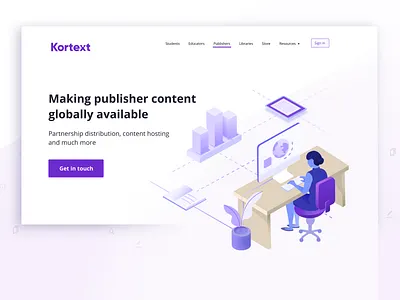 Publisher Landing Page Illustration for the new Kortext website digitalillustration ebook global illustration landingpage publisher ui ui ux uidesign web web design website website design
