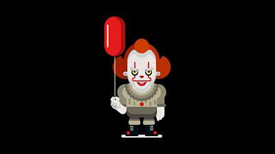 IT clown flat design illustration