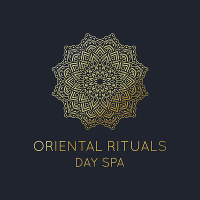 Oriental Rituals Day Spa Logo asian day design gold golden logo mandala orient oriental relax relaxing ritual spa spa logo treatment vector wellness wellness logo