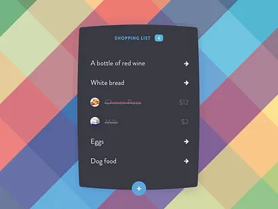 Simple shopping list UI animation by Awesomed