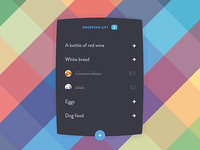 Simple shopping list UI animation by Awesomed
