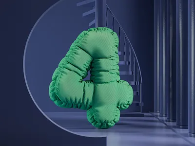 Inflate - Number 04 3d design illustration inflatable number typography