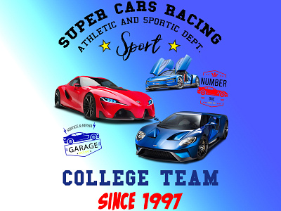 Super Cars Racing car cartoon children logo