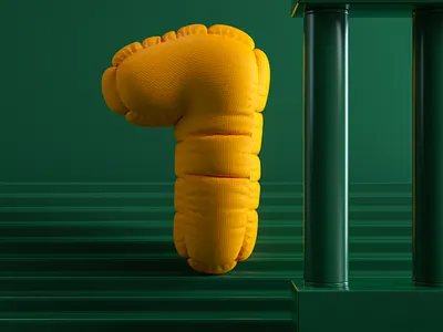 Inflate - Number 01 3d design illustration inflatable number