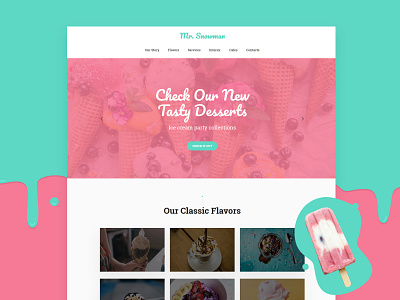 Ice Cream Parlor Website Template ice icecream illustration template design templates web design website website builder website concept website design website template website templates