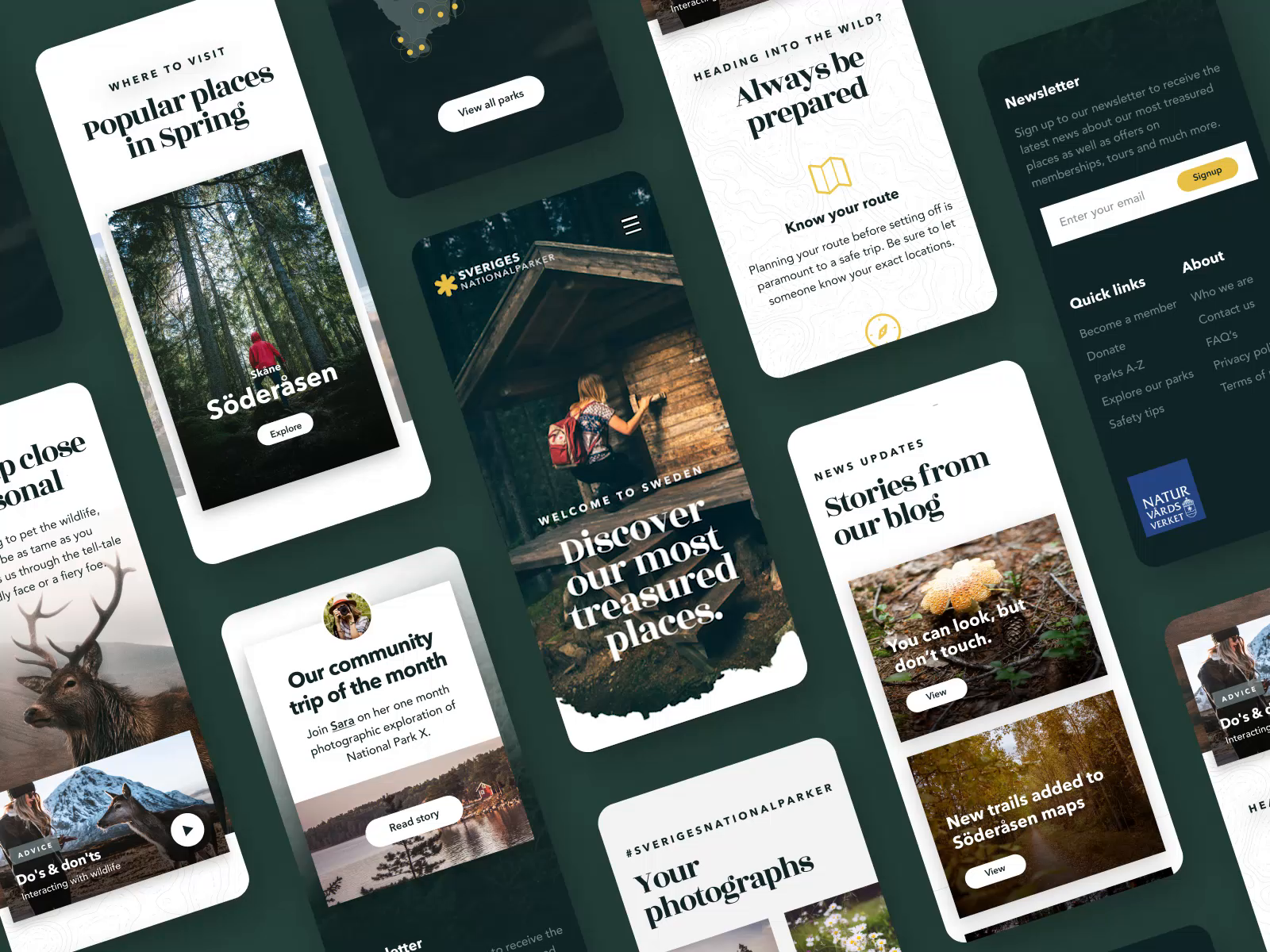 Example of Swedish National Parks Mobile Experience