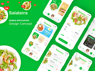 Salateira Mobile App Concept app application concept delivery design eat eating restaurant ui uiux