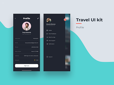 UI kit app applicaiton clean design info inspiration login mobile mobile app product design profile ui user